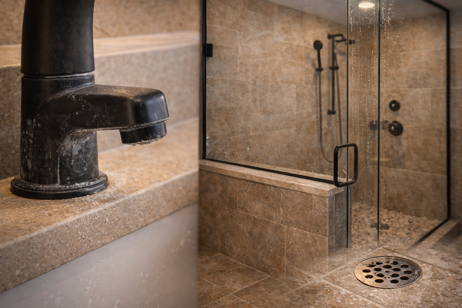 Reno bathroom conditions image showing material durability, moisture control, and finish planning for daily wear