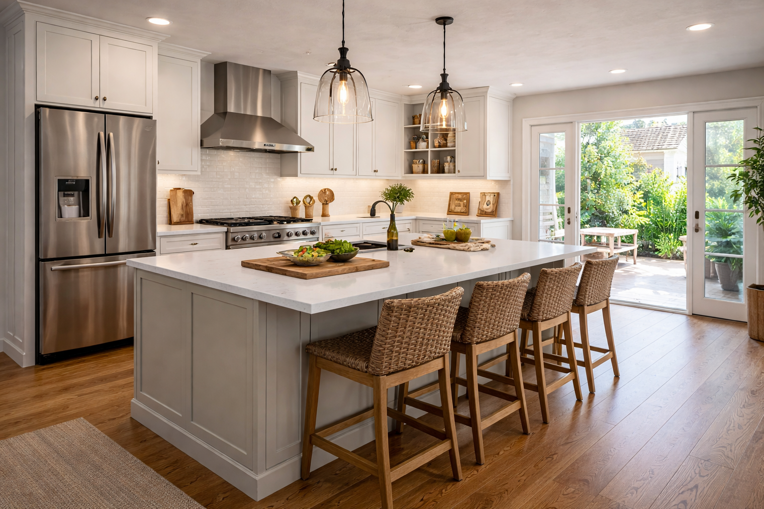 Older kitchen with dated cabinets, worn counters, and limited workspace before a full remodeling update
