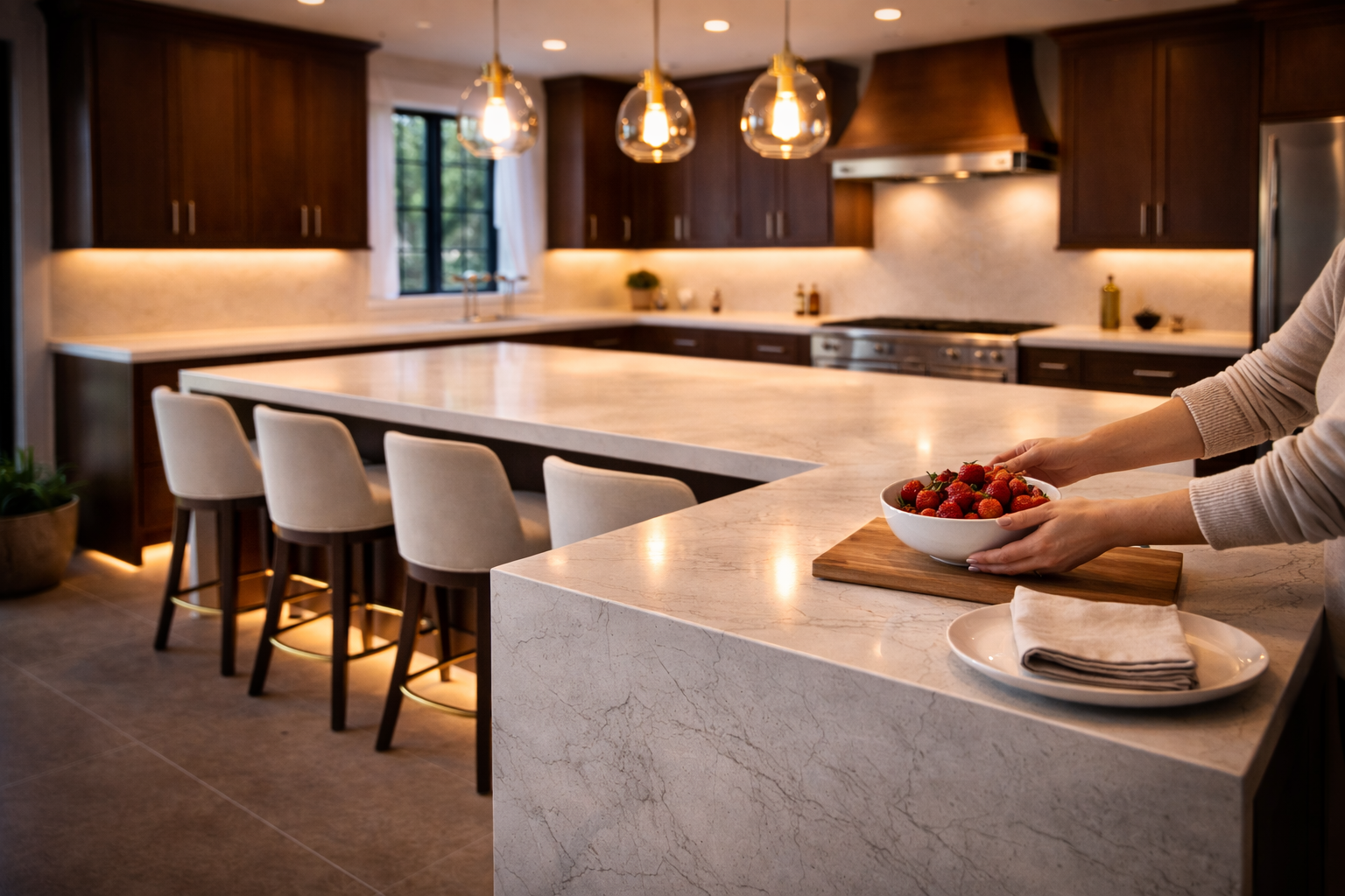 Kitchen island remodel overview placeholder image with island seating prep space and kitchen workflow context