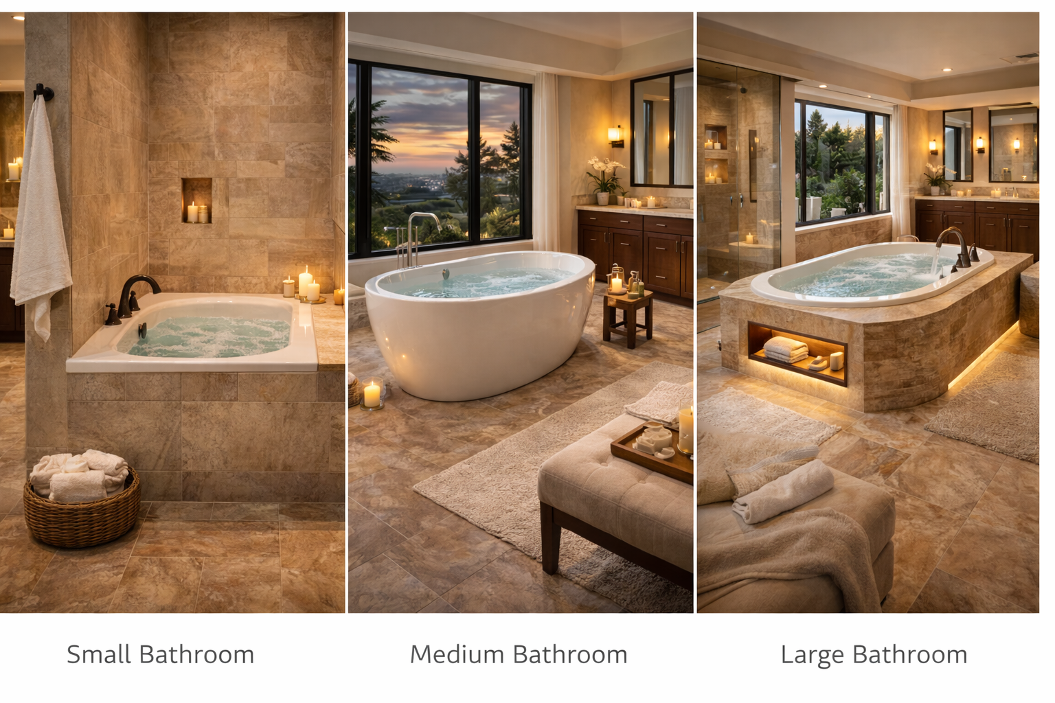 Soaking tub layout plan showing tub footprint, faucet location, walking clearance, and wall spacing around the bathing area