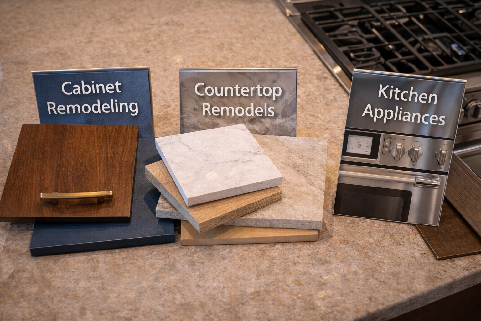 Related kitchen island remodel topics placeholder image with cabinet remodel countertop work and appliance layout context