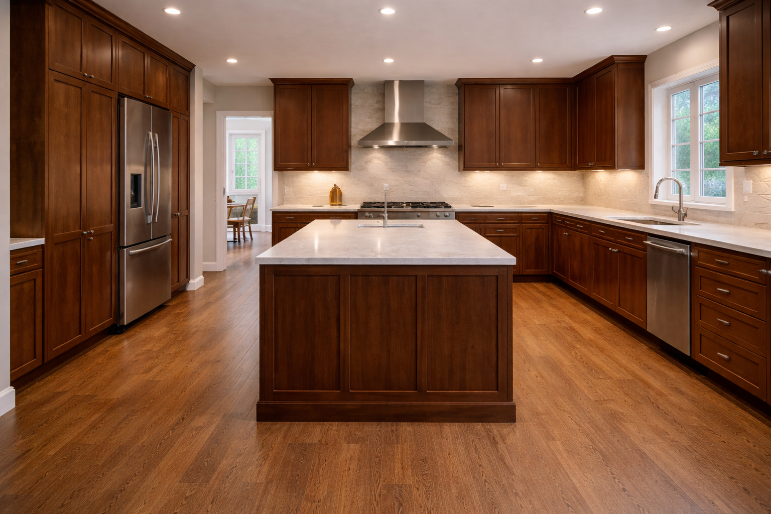 Related kitchen remodel topics including cabinets, island redesign, and appliances