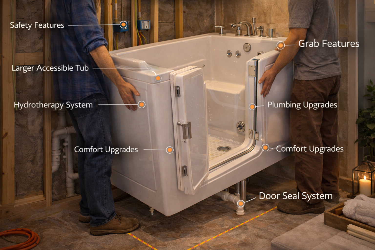 Walk-in Bathtub cost factors with affects, cost, bathtub, tub