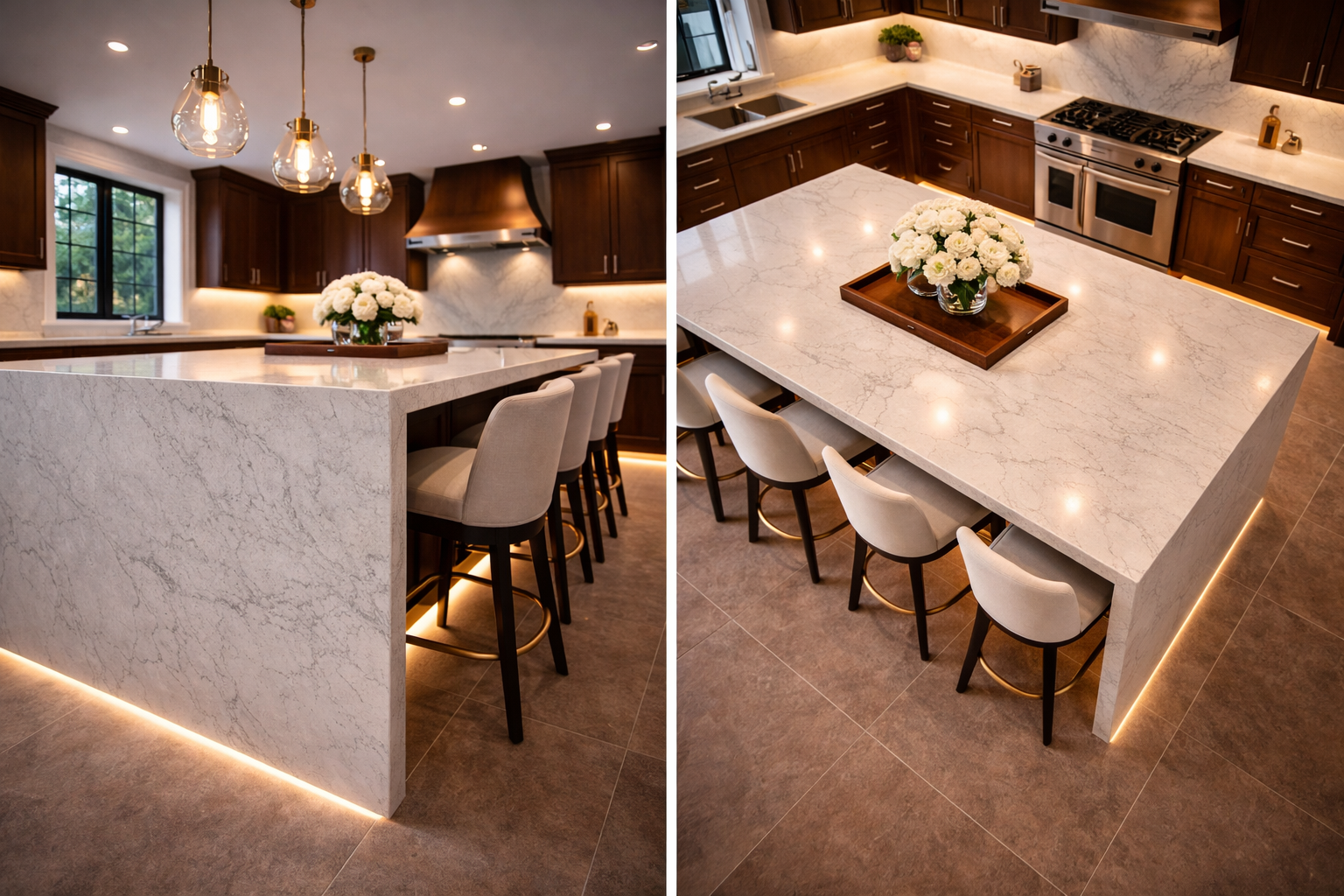 Kitchen island installation details placeholder image with cabinet alignment overhang support and utility rough in context
