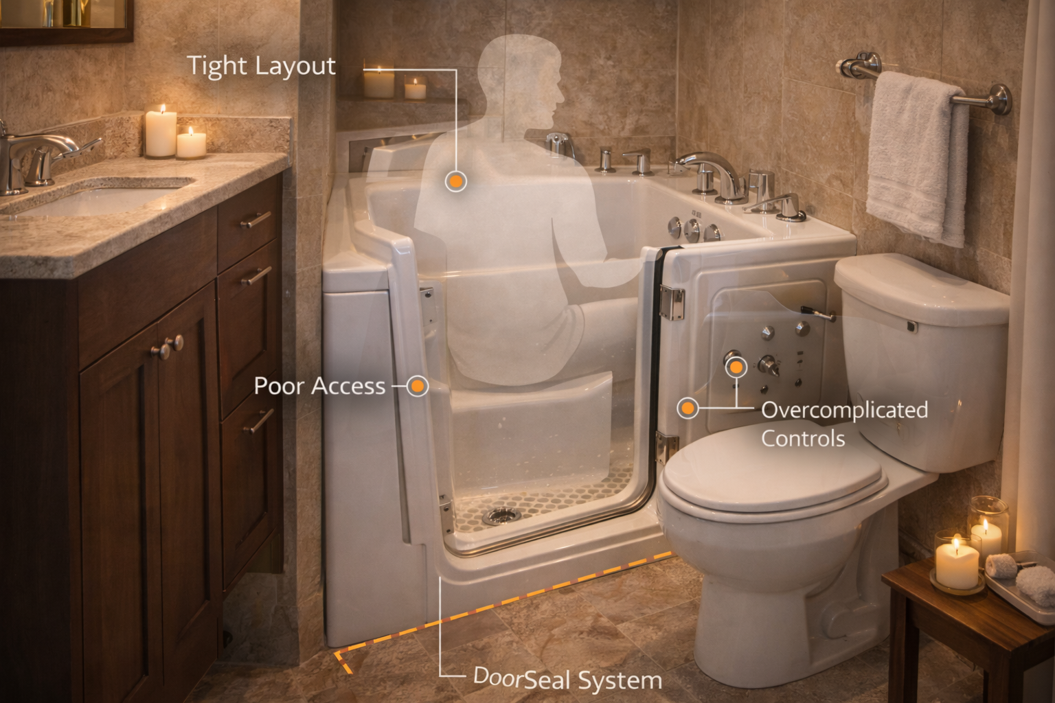 Walk-in Bathtub mistakes showing mistakes, homeowners, bathtub, tub