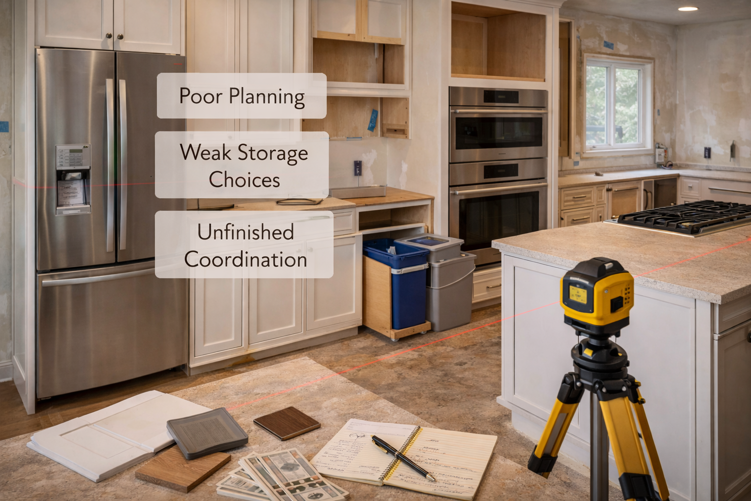 Custom cabinet planning mistakes like poor appliance coordination, weak storage decisions, and unnecessary decorative add-ons