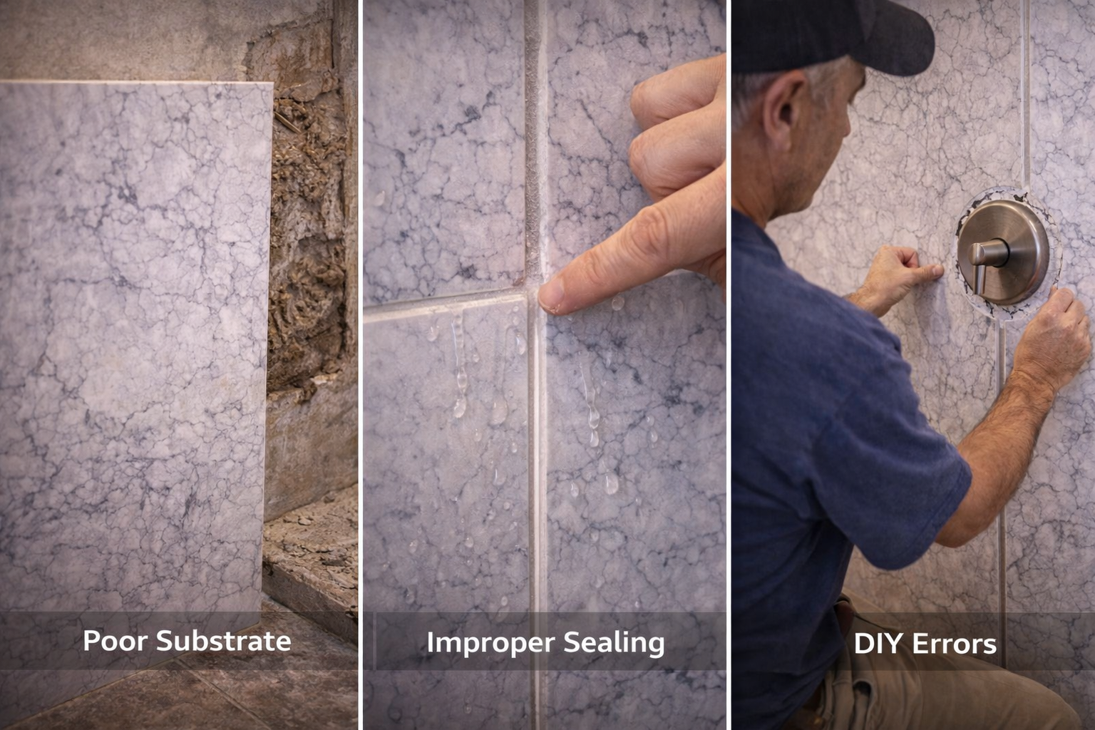 Bathroom wall panel mistakes such as weak seam planning, poor substrate prep, bad trim details, and awkward fixture cutouts