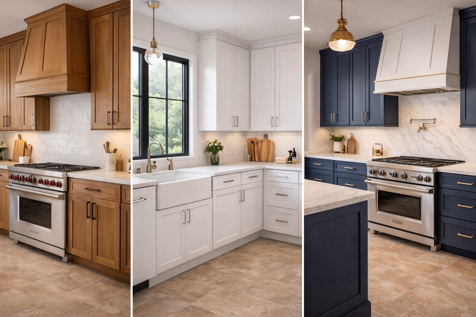 Shaker cabinets used in many kitchens because the simple door profile works with modern, traditional, and transitional layouts